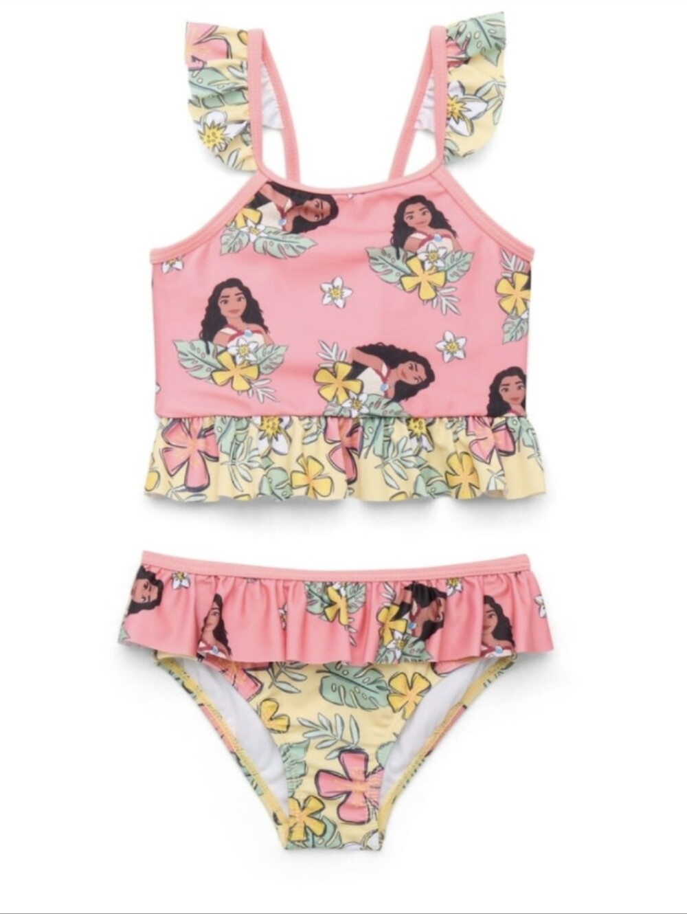 Nwt Moana 2 Toddler Girl Ruffle Tankini Swimsuit, 2-Piece 12m